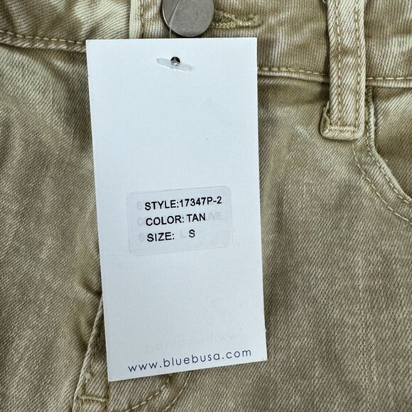 Blue B Collection Womens Tan Bell-Bottom Jeans With Frayed Hem Size S - Picture 7 of 8